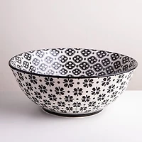 KSP Oishi 'Flower Burst' Stoneware Bowl - Large (Black)