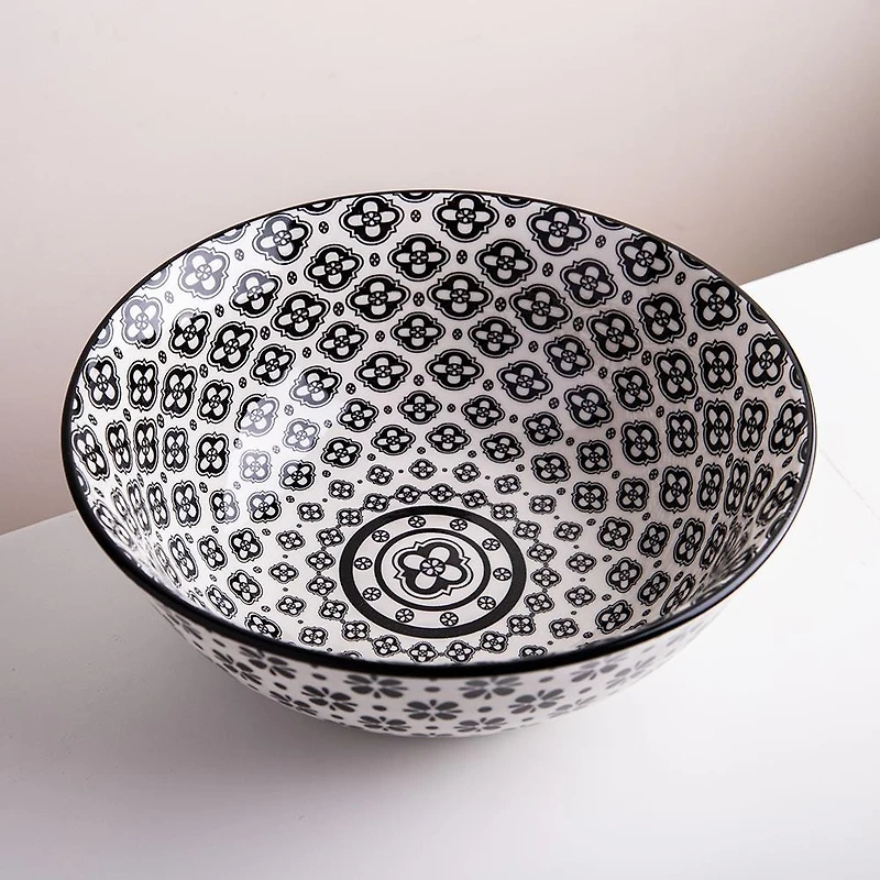 KSP Oishi 'Flower Burst' Stoneware Bowl - Large (Black)