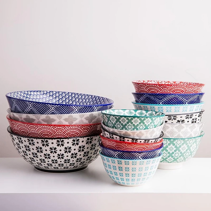 KSP Oishi 'Flower Burst' Stoneware Bowl - Large (Black)