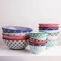 KSP Oishi 'Flower Burst' Stoneware Bowl - Large (Black)