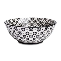 KSP Oishi 'Flower Burst' Stoneware Bowl - Large (Black)