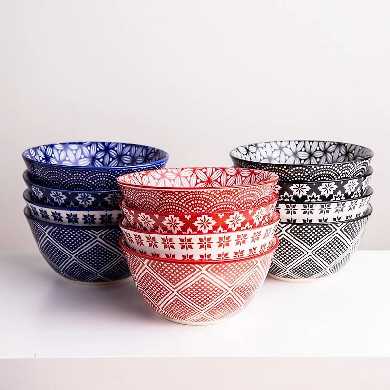 KSP Oishi 'Assorted' Stoneware Bowl - Set of 4 (Black)
