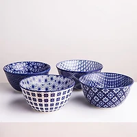 KSP Oishi 'Assorted' Stoneware Bowl - Set of 4 (Navy)