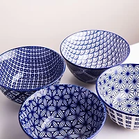 KSP Oishi 'Assorted' Stoneware Bowl - Set of 4 (Navy)