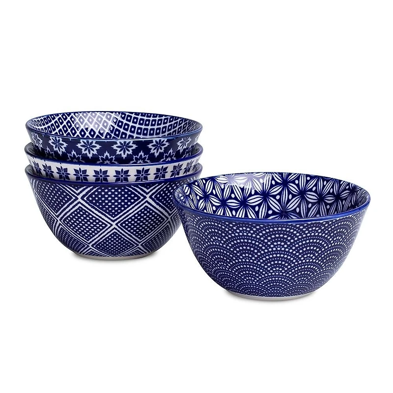 KSP Oishi 'Assorted' Stoneware Bowl - Set of 4 (Navy)