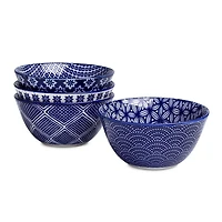 KSP Oishi 'Assorted' Stoneware Bowl - Set of 4 (Navy)