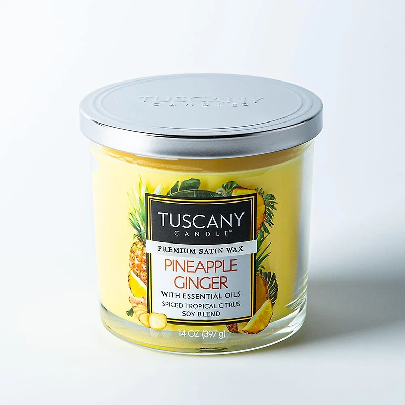 Empire Tuscany 'Pineapple Ginger' 3-Wick Glass Jar Candle