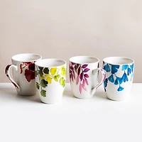 KSP Graphic 'Saison' Mug - Set of 4 (Green Pink Blue Red)