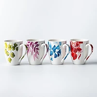 KSP Graphic 'Saison' Mug - Set of 4 (Green Pink Blue Red)