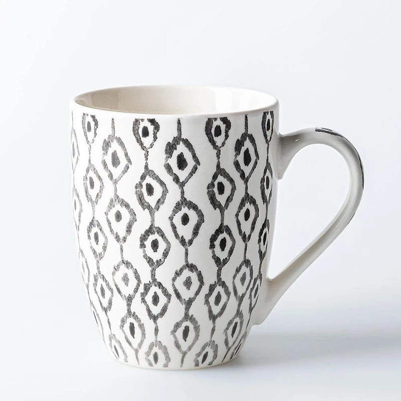 KSP Graphic 'Ikat' Mug - Set of 4 (Grey)