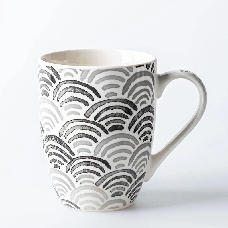 KSP Graphic 'Ikat' Mug - Set of 4 (Grey)