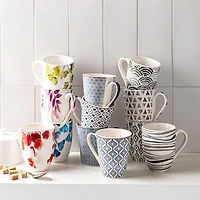 KSP Graphic 'Ikat' Mug - Set of 4 (Grey)