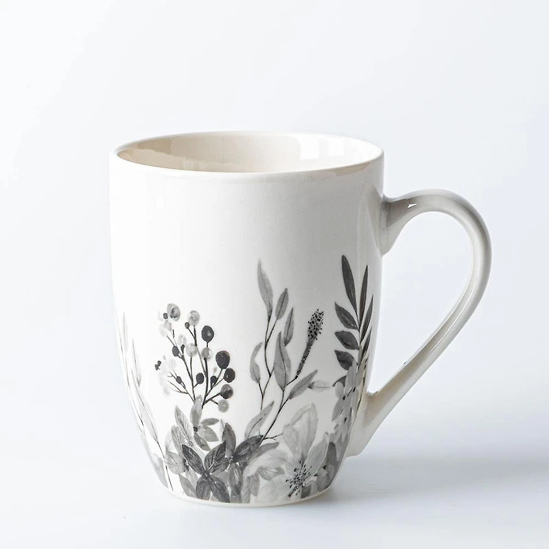 KSP Graphic 'Bloom' Mug - Set of 4 (White/Black)