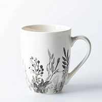 KSP Graphic 'Bloom' Mug - Set of 4 (White/Black)