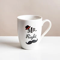 KSP Graphic 'Mr and Mrs' Mug - Set of 4 (White/Black)