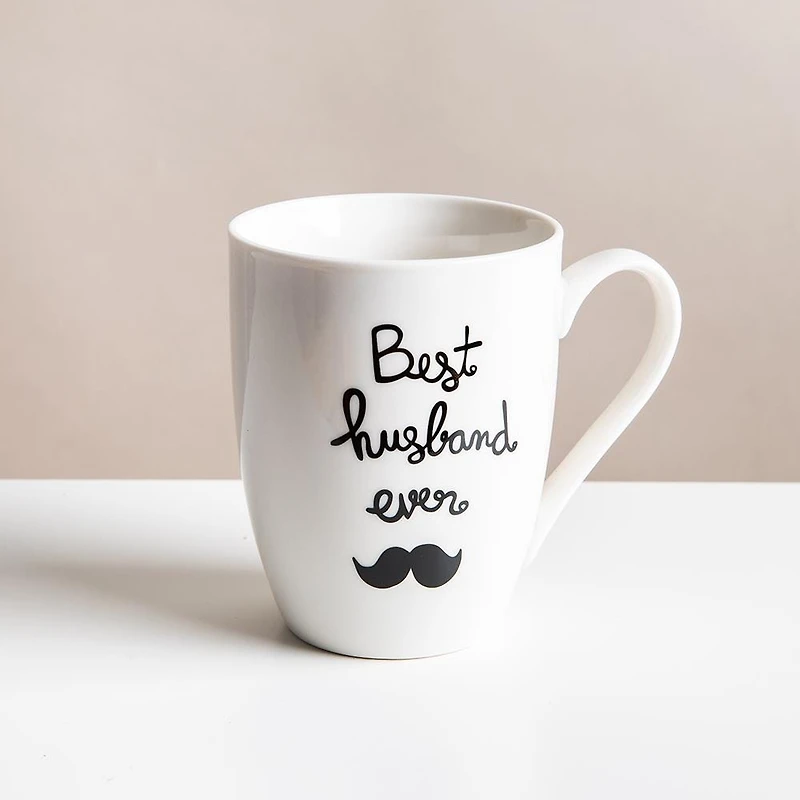 KSP Graphic 'Mr and Mrs' Mug - Set of 4 (White/Black)