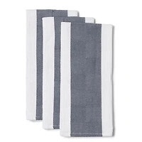 Harman Premium Quality 'Blocks' Kitchen Towel - Set of 3 (Navy)