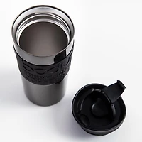 Bodum Silicone Band Double Wall Travel Mug (Gunmetal)