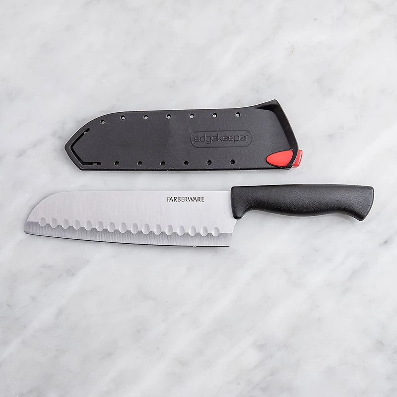 Farberware Edgekeeper Santoku Knife 7" with Sleeve (Black)