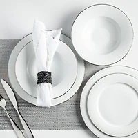 A La Carte 'Diamond Platinum' Porcelain Dinner Plate (White)