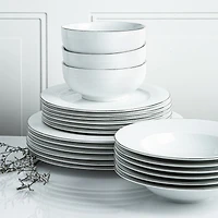 A La Carte 'Diamond Platinum' Porcelain Dinner Plate (White)