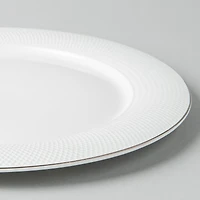 A La Carte 'Diamond Platinum' Porcelain Dinner Plate (White)