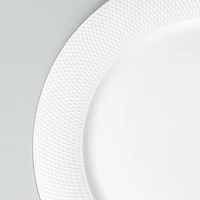 A La Carte 'Diamond Platinum' Porcelain Dinner Plate (White)