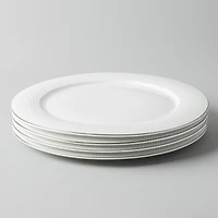 A La Carte 'Diamond Platinum' Porcelain Dinner Plate (White)