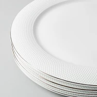 A La Carte 'Diamond Platinum' Porcelain Dinner Plate (White)