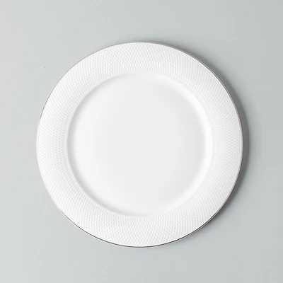 A La Carte 'Diamond Platinum' Porcelain Side Plate (White)