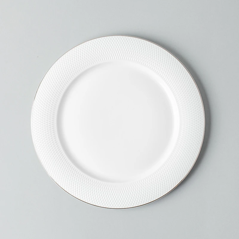 A La Carte 'Diamond Platinum' Porcelain Side Plate (White)