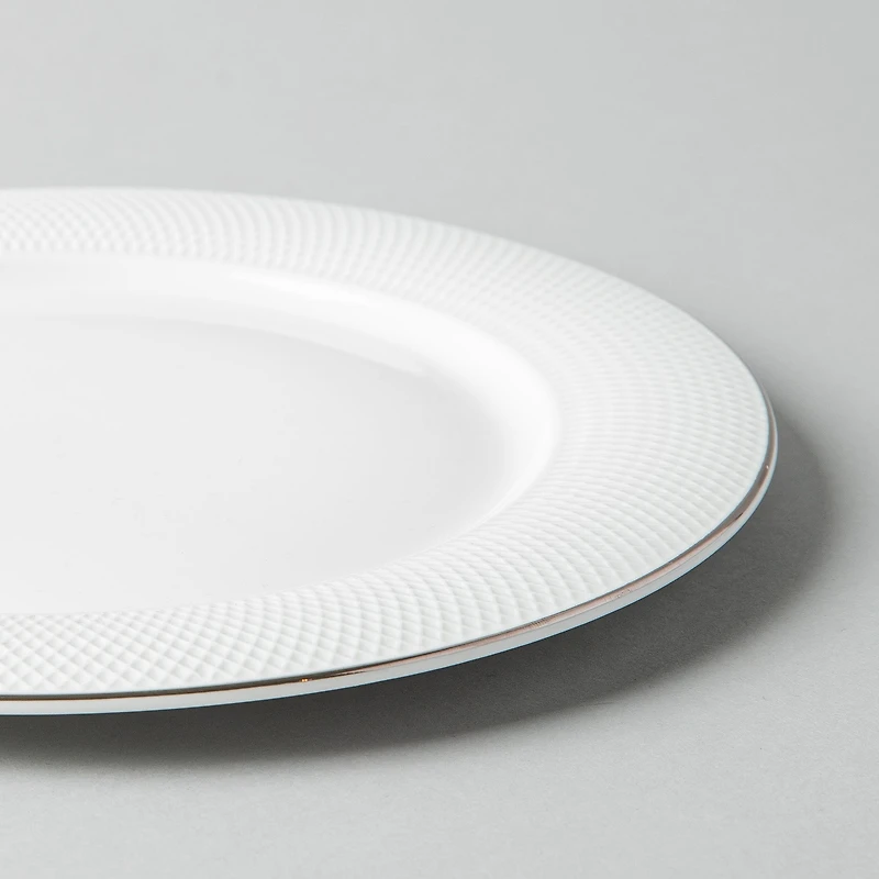 A La Carte 'Diamond Platinum' Porcelain Side Plate (White)