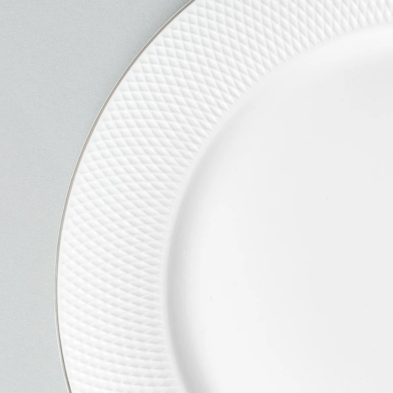 A La Carte 'Diamond Platinum' Porcelain Side Plate (White)