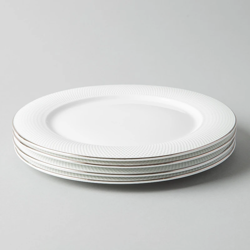 A La Carte 'Diamond Platinum' Porcelain Side Plate (White)