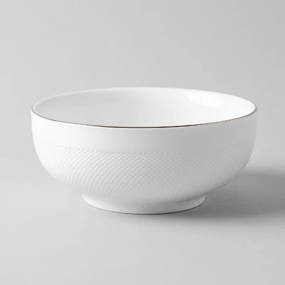 A La Carte 'Diamond Platinum' Porcelain Cereal Bowl (White)
