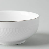 A La Carte 'Diamond Platinum' Porcelain Cereal Bowl (White)