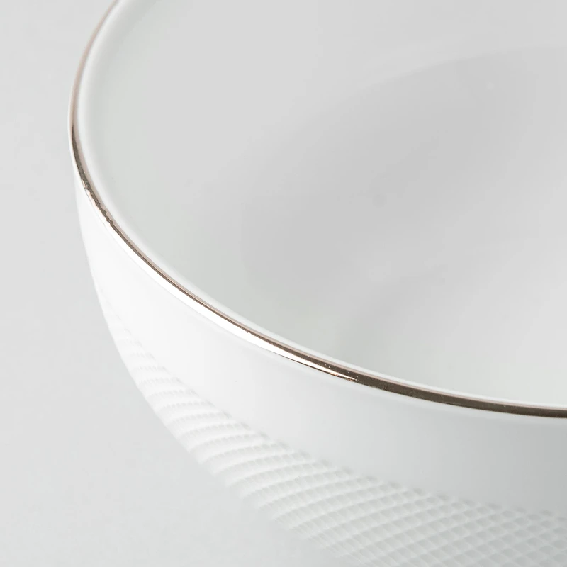 A La Carte 'Diamond Platinum' Porcelain Cereal Bowl (White)