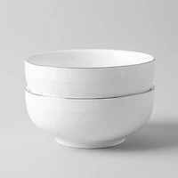 A La Carte 'Diamond Platinum' Porcelain Cereal Bowl (White)
