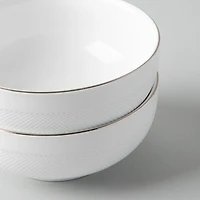 A La Carte 'Diamond Platinum' Porcelain Cereal Bowl (White)