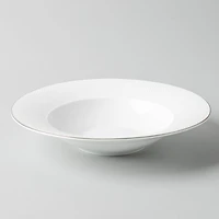 A La Carte 'Diamond Platinum' Porcelain Soup/Pasta Plate (White)