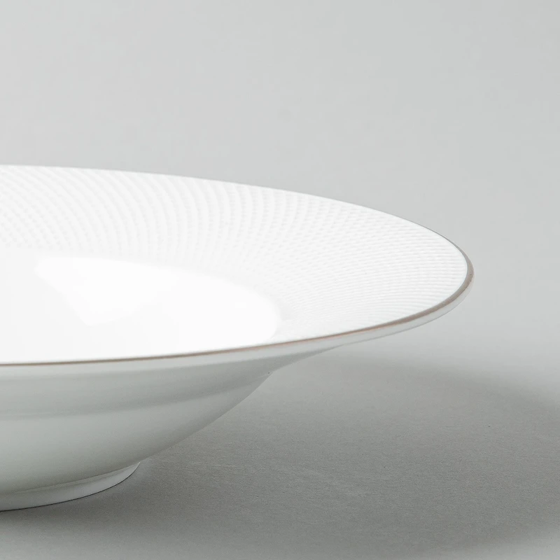 A La Carte 'Diamond Platinum' Porcelain Soup/Pasta Plate (White)