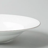 A La Carte 'Diamond Platinum' Porcelain Soup/Pasta Plate (White)