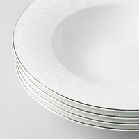 A La Carte 'Diamond Platinum' Porcelain Soup/Pasta Plate (White)
