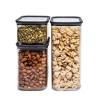 KSP Space Saver Plastic Canister Combo - Set of 3 (Black)