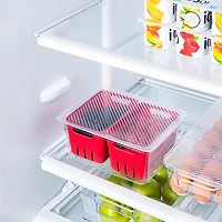KSP Fridgestor Double Basket Berry Keeper (Red) 6.7x8.7x4"