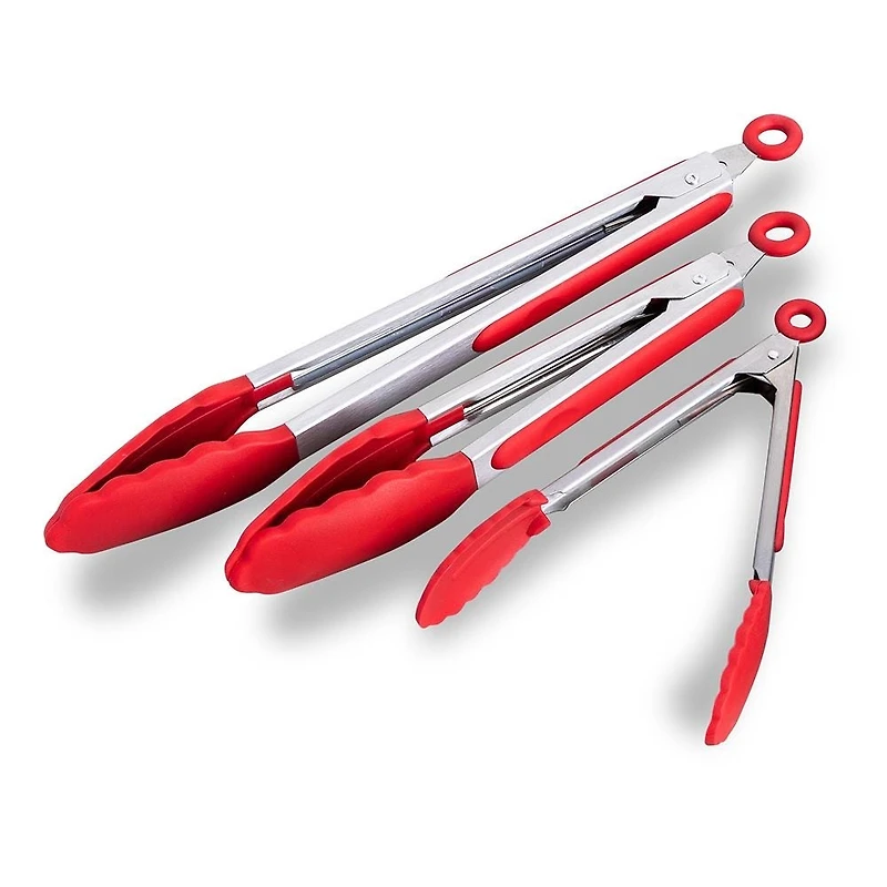 KSP Grip Silicone Tong - Set of 3 (Red)