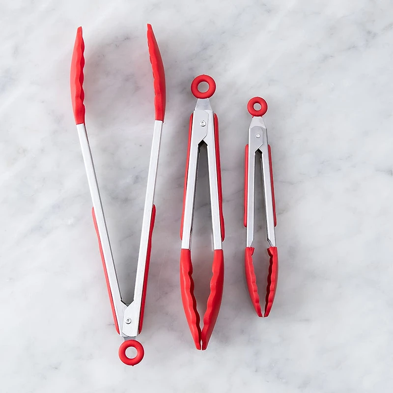 KSP Grip Silicone Tong - Set of 3 (Red)