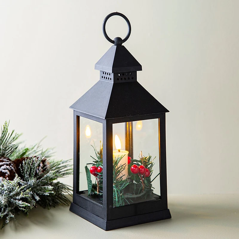 KSP Christmas 'Holly Wreath' LED Plastic Lantern (Small