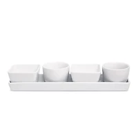 KSP Host Porcelain Mini Bowls with Tray - Set of 5 (White)