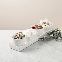 KSP Host Porcelain Mini Bowls with Tray - Set of 5 (White)